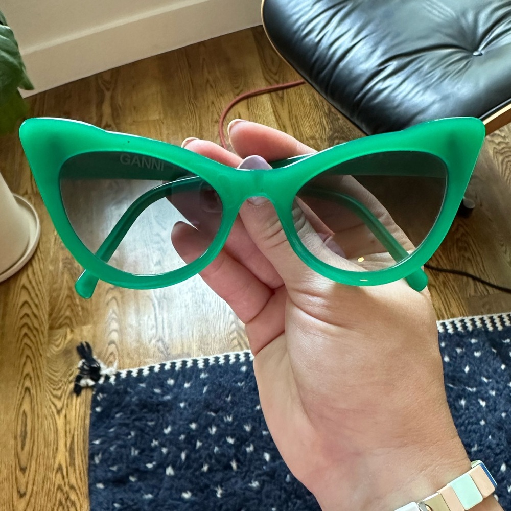 Ganni green cat eye sunglasses
